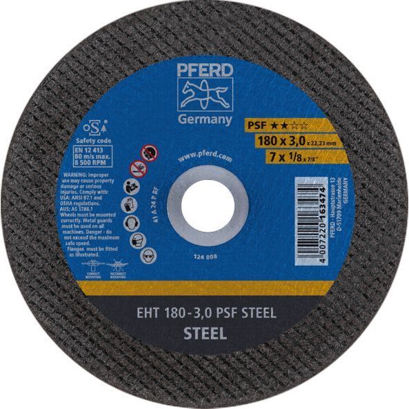 FLAT CUT-OFF WHEEL GP - EHT 180-3.0 PSF STEEL