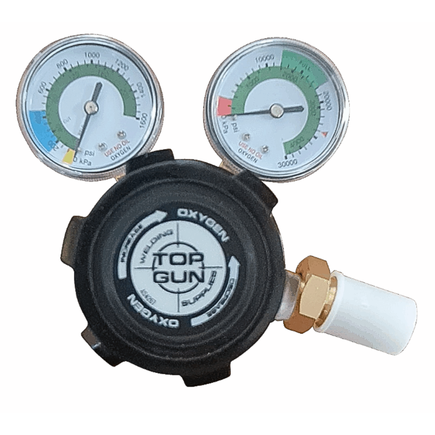Top Gun Oxygen Twin Gauge Gas Regulator