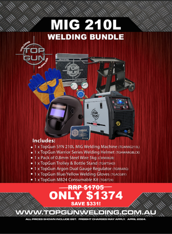 Top Gun WARRIOR 210L MIG Welding BUNDLE