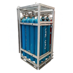 Bank of 200bar 12 x Argon Cylinders (Rack, Pack)