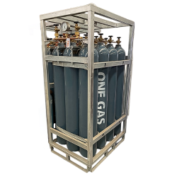 Bank of 200bar 12 x Nitrogen Cylinders (Rack, Pack)