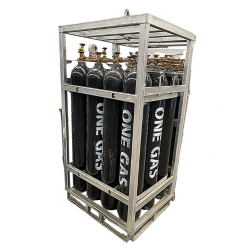 Bank of 200bar 12 x Oxygen Cylinders (Rack, Pack)