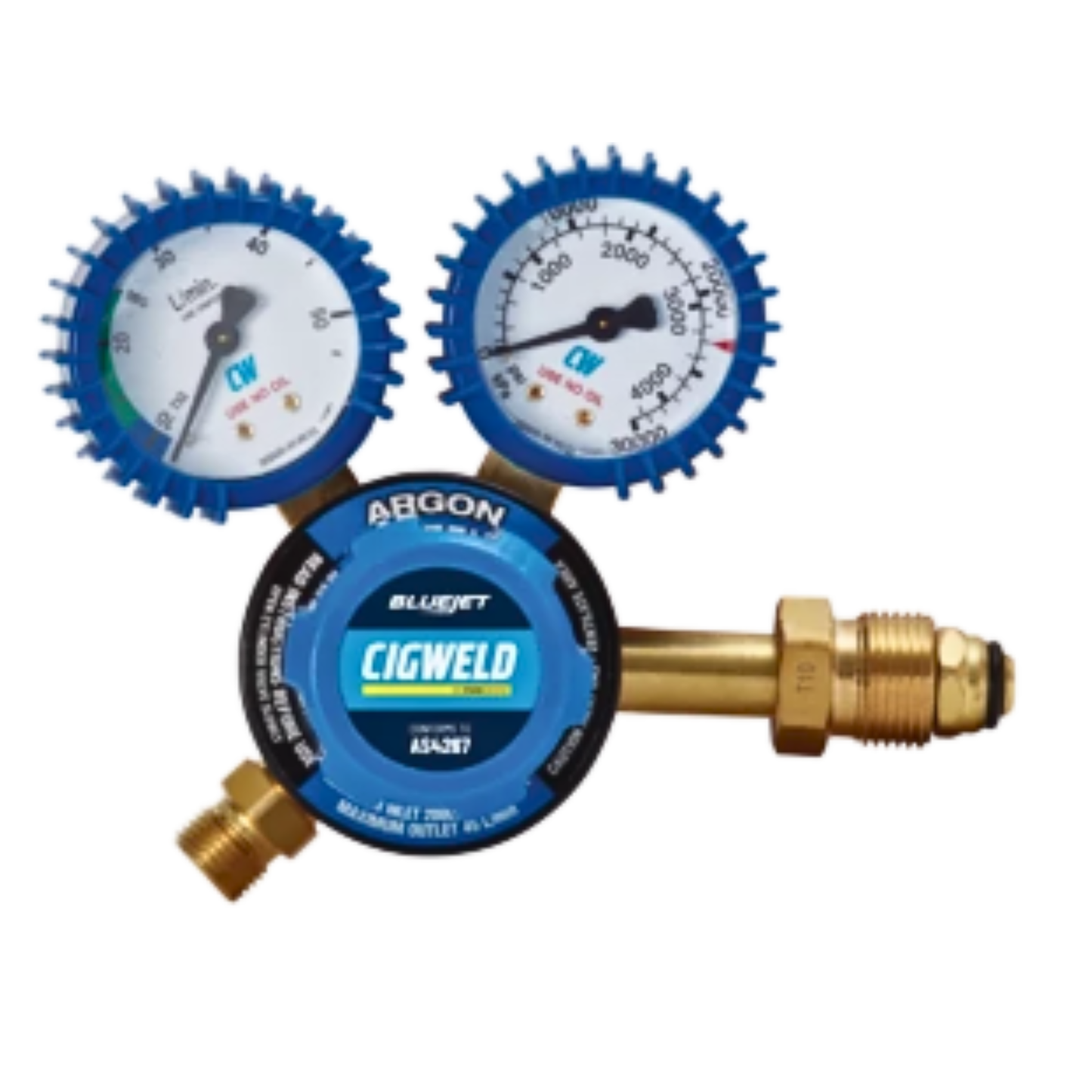 Cigweld BlueJet Argon Side Inlet Regulator 45LPM