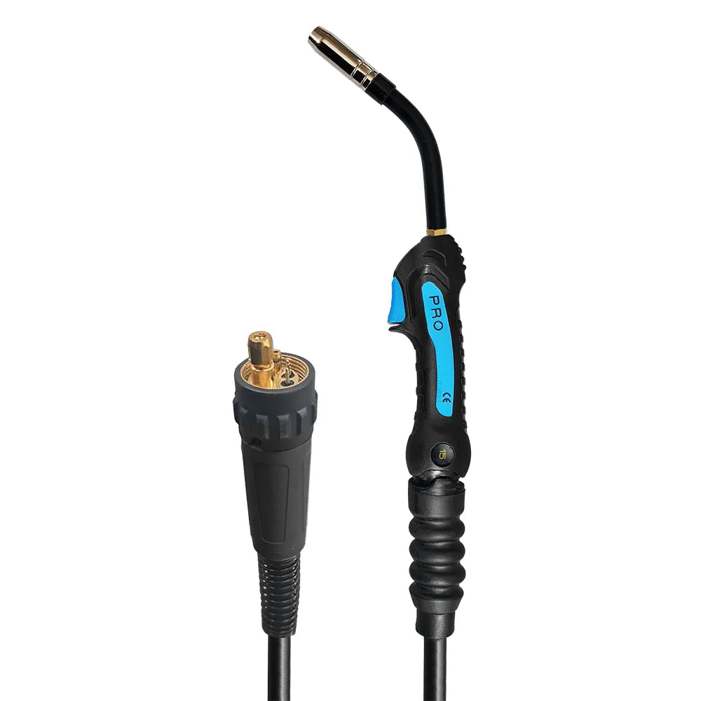 Top Gun 4 metre MB 15 PRO Binzel Style MIG welding hand piece with Euro connector.