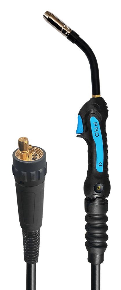 Top Gun 4 metre MB 15 PRO Binzel Style MIG welding hand piece with Euro connector.